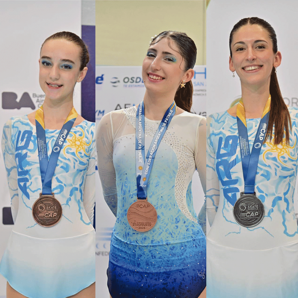 Jimena Otero empezó con ocho alumnas en 2010. Hoy su escuela de patinaje en el club Pedro Echagüe tiene más de 120 y varias medallas.