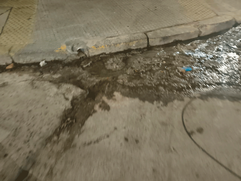 Vecinos de Saraza 2196 denuncian hace años materia fecal en la vereda. Reclamos ante AYSA y BOTI sin respuesta. Flores de Papel visibiliza el caso.